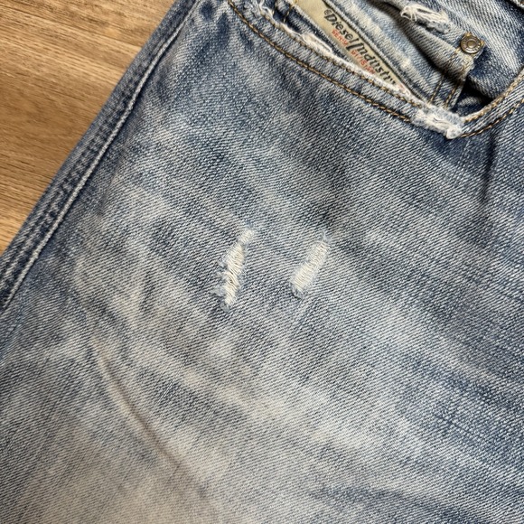 Diesel Zatiny Jeans Men 32x34 Blue Bootcut Italy Thrash Embroidery Faded 008LD - Picture 12 of 16